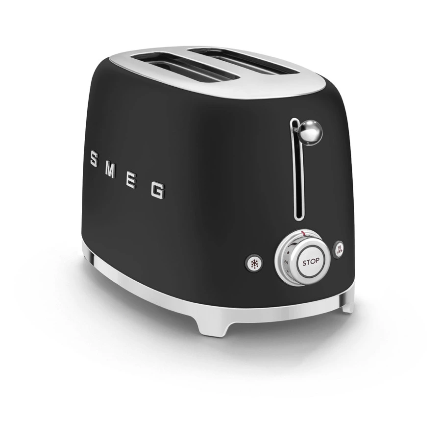 Тостер на 2 ломтика SMEG TSF01BLMEU, 950 Вт, матовый черный