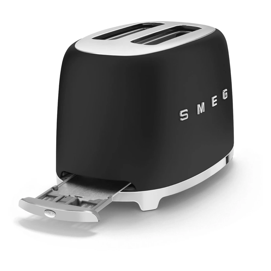 Тостер на 2 ломтика SMEG TSF01BLMEU, 950 Вт, матовый черный