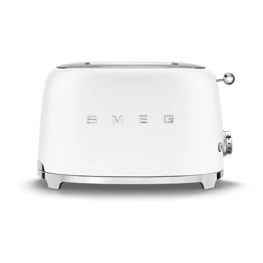 Тостер на 2 ломтика SMEG TSF01WHMEU, 950 Вт, матовый белый