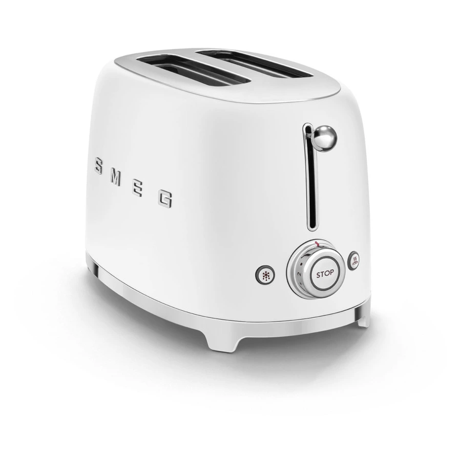 Тостер на 2 ломтика SMEG TSF01WHMEU, 950 Вт, матовый белый