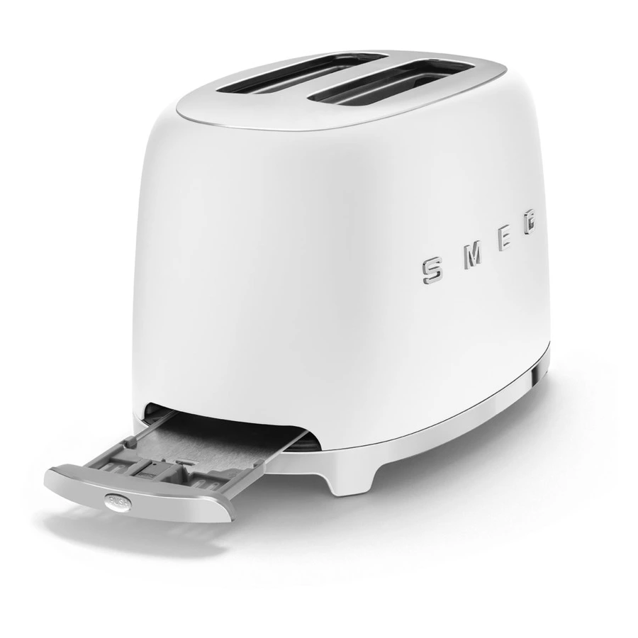 Тостер на 2 ломтика SMEG TSF01WHMEU, 950 Вт, матовый белый