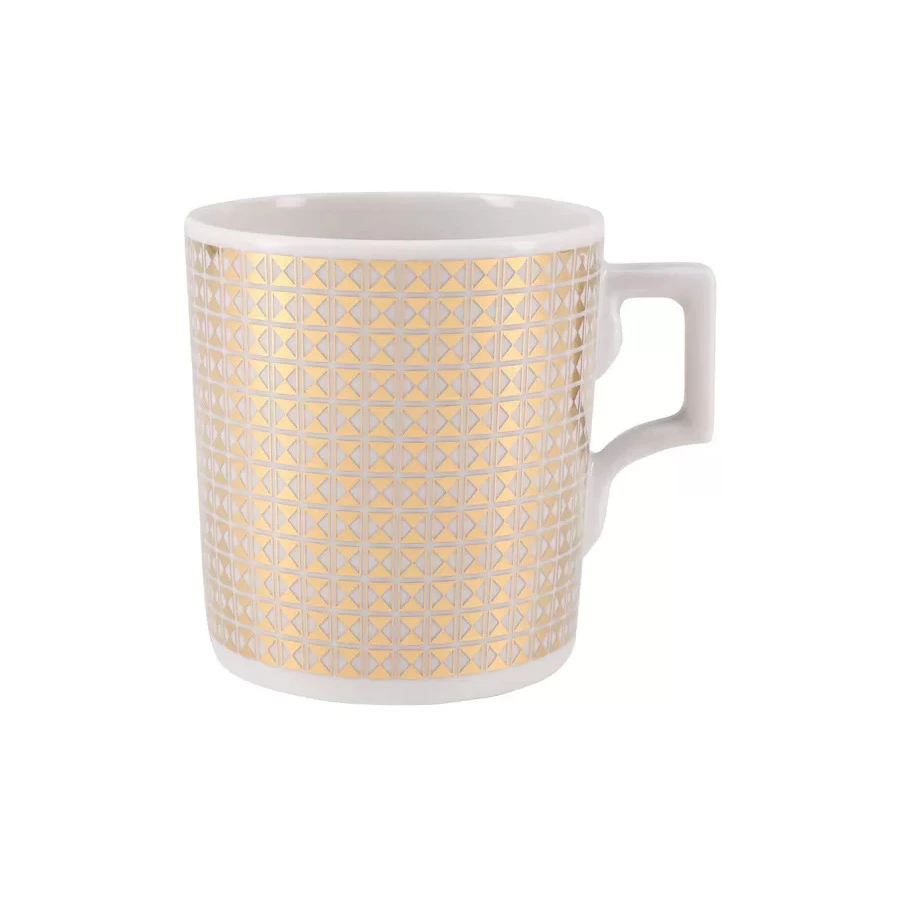 Чашка чайная с блюдцем ИФЗ Гербовая Зазеркалье Полосы 220 мл, фарфор твердый, п/к