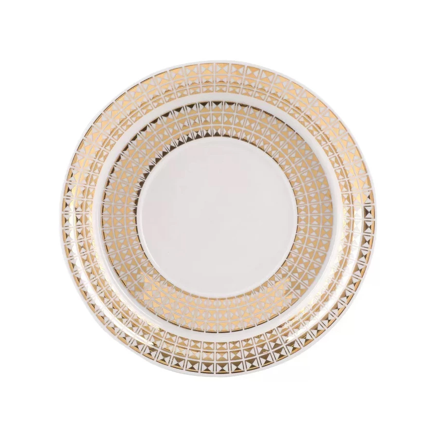 Чашка чайная с блюдцем ИФЗ Гербовая Зазеркалье Полосы 220 мл, фарфор твердый, п/к