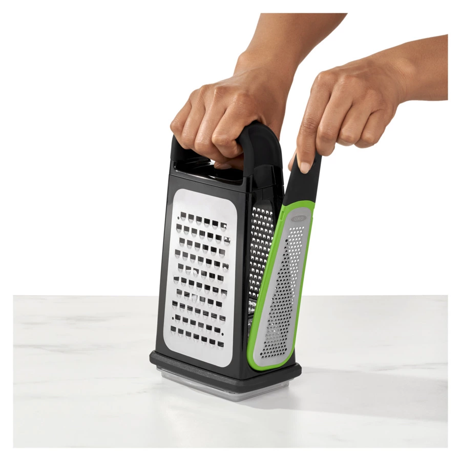 Терка 4-х сторонняя с контейнером OXO и съемной ручной теркой, 32 см