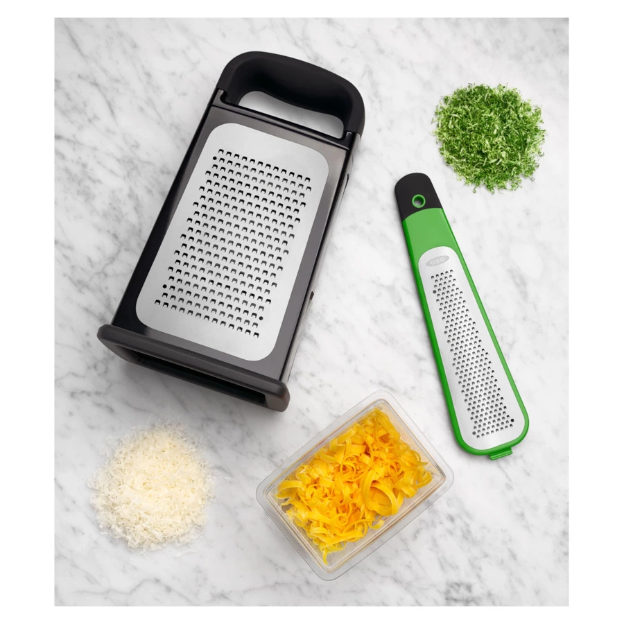 Терка 4-х сторонняя с контейнером OXO и съемной ручной теркой, 32 см