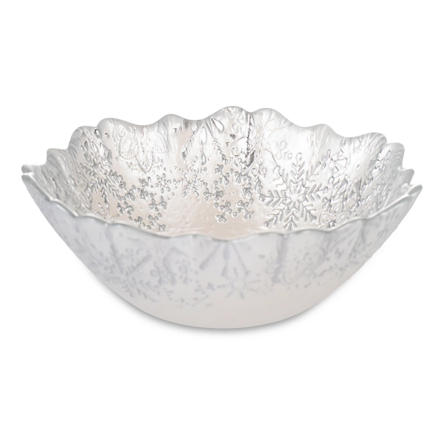 Салатник индивидуальный Akcam Снежные узоры 15 см, стекло, белый