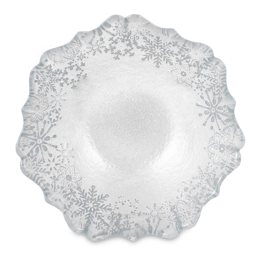 Салатник индивидуальный Akcam Снежные узоры 15 см, стекло, белый