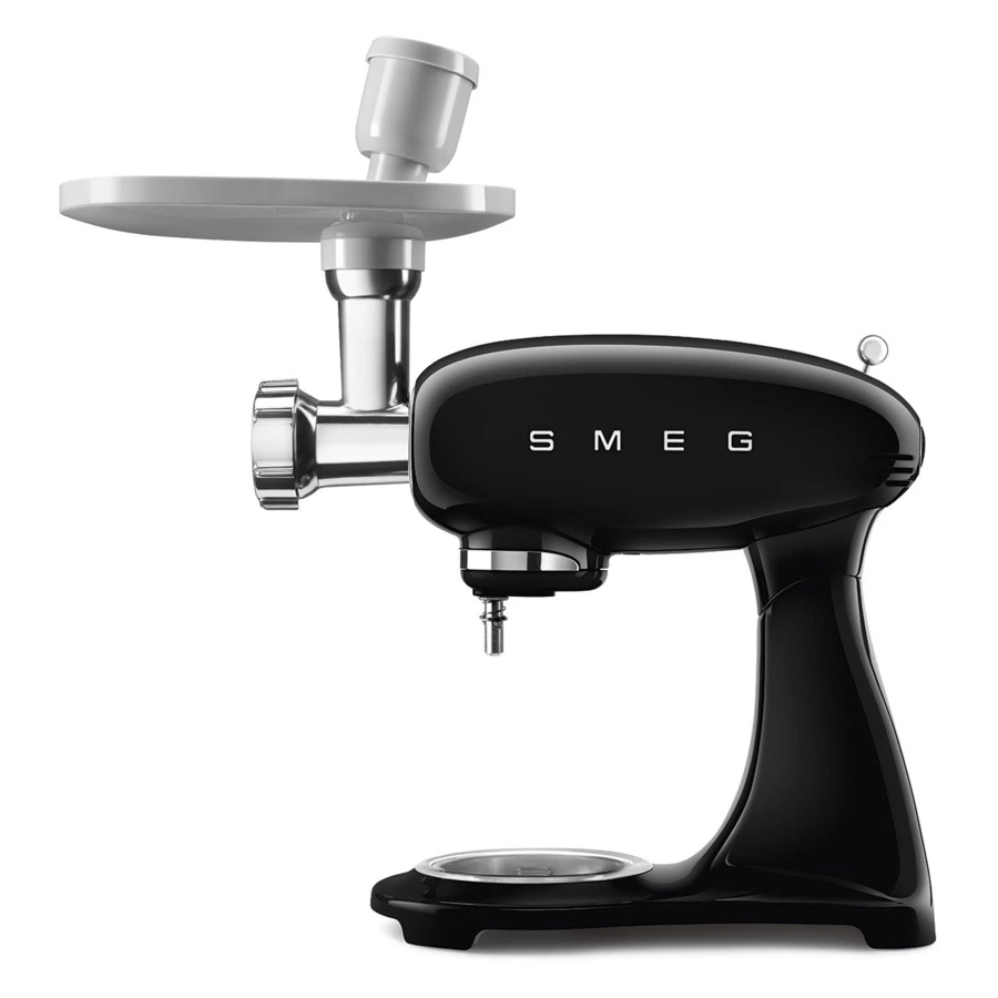 Миксер планетарный SMEG SMF03BLEU, 800 Вт, чаша стальная 4,8л, 3 насадки, алюминий литой, черный