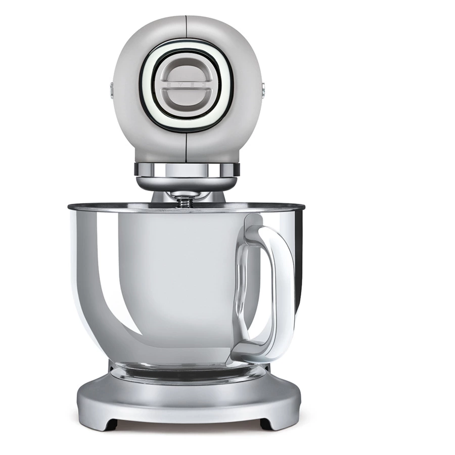 Миксер планетарный SMEG SMF02SVEU, 800 Вт, чаша стальная 4,8л, 3 насадки, алюминий литой, серебристы