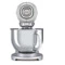 Миксер планетарный SMEG SMF02SVEU, 800 Вт, чаша стальная 4,8л, 3 насадки, алюминий литой, серебристы