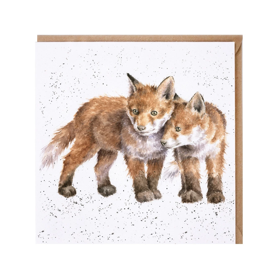 Открытка с конвертом Wrendale, Sibling love, 15х15см