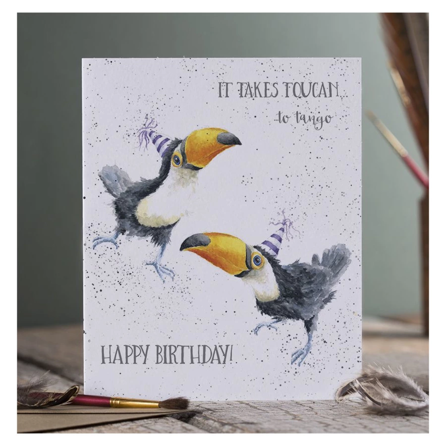 Открытка с конвертом Wrendale, Toucan tango, 17х13см