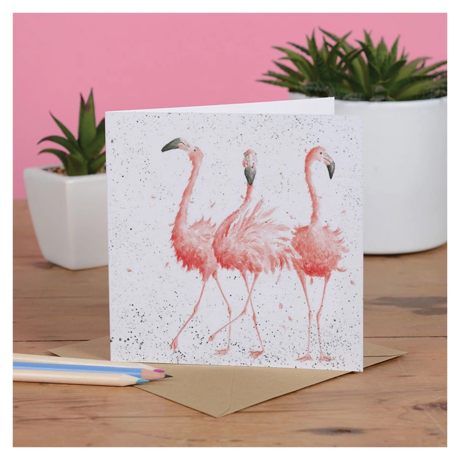 Открытка с конвертом Wrendale, Pink ladies, 15х15см