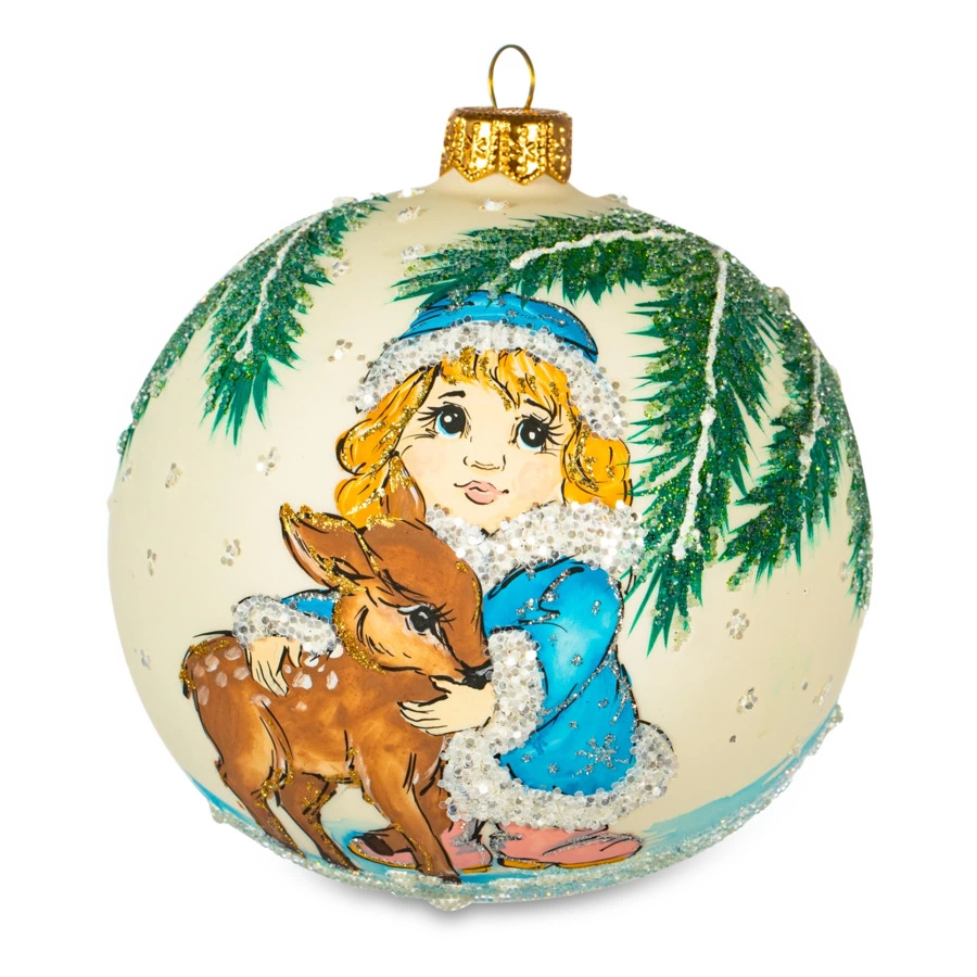 Елочное украшение шар IRENA KO "Любимая игрушка" , d10см, стекло, п/к