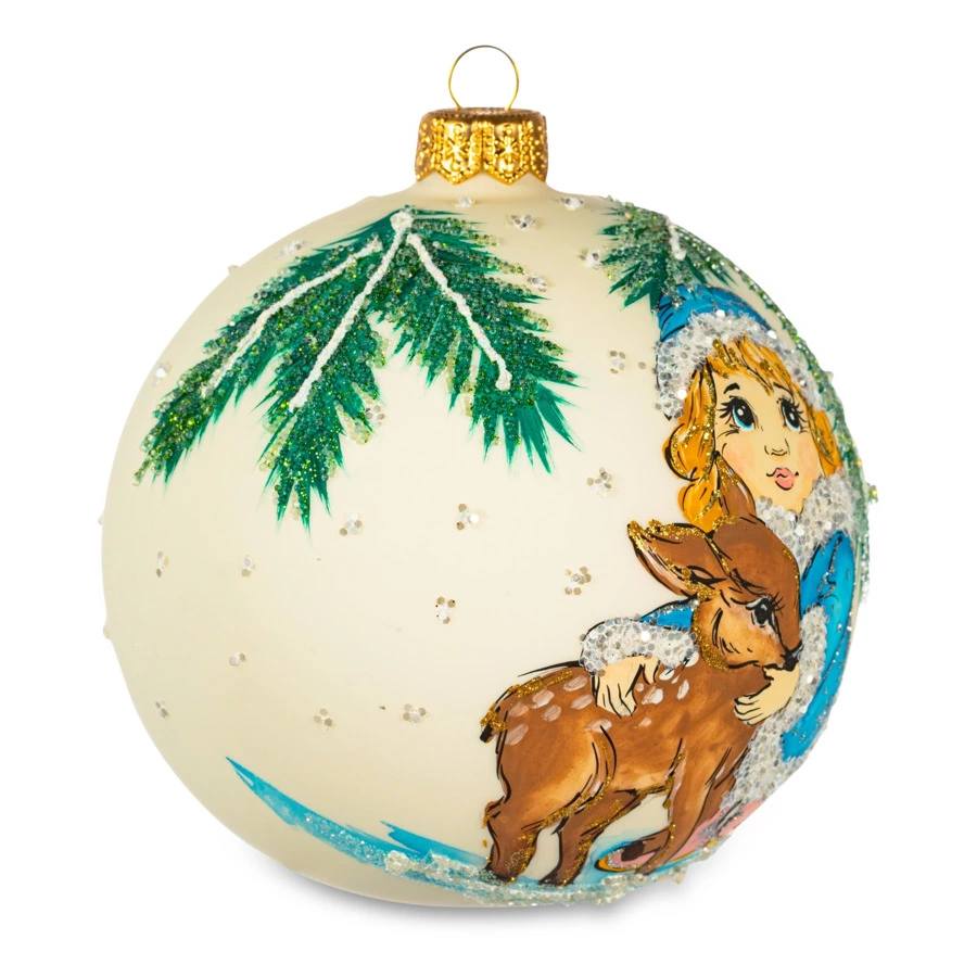 Елочное украшение шар IRENA KO "Любимая игрушка" , d10см, стекло, п/к