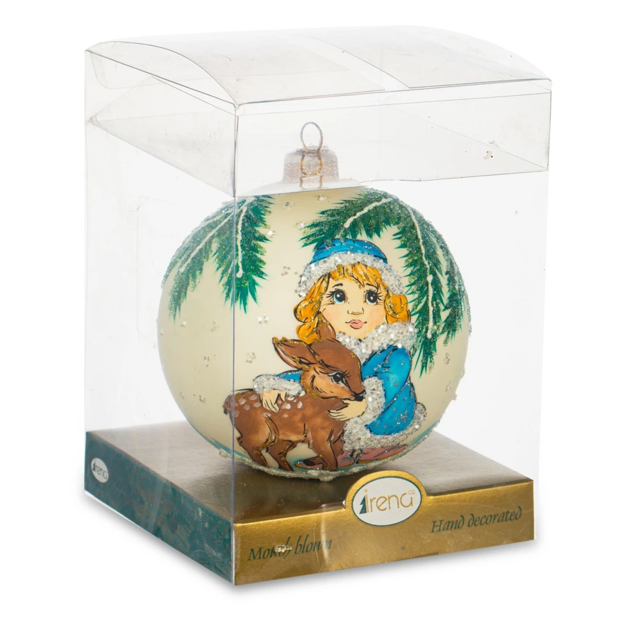 Елочное украшение шар IRENA KO "Любимая игрушка" , d10см, стекло, п/к