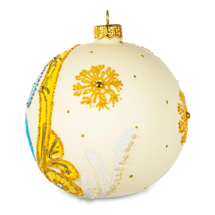 Елочное украшение шар IRENA KO "Снегурочка" , d10см, стекло, п/к