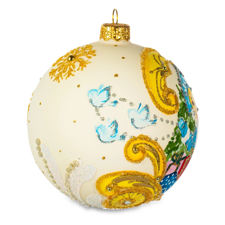 Елочное украшение шар IRENA KO "Снегурочка" , d10см, стекло, п/к