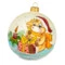 Елочное украшение шар IRENA KO "Бычок с подарком" , d10см, стекло, п/к