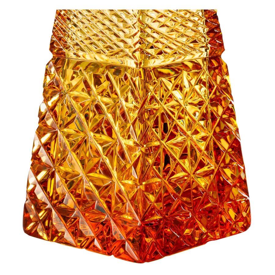 Ваза для цветов ГХЗ Пирамидка 18 см, хрусталь, янтарная