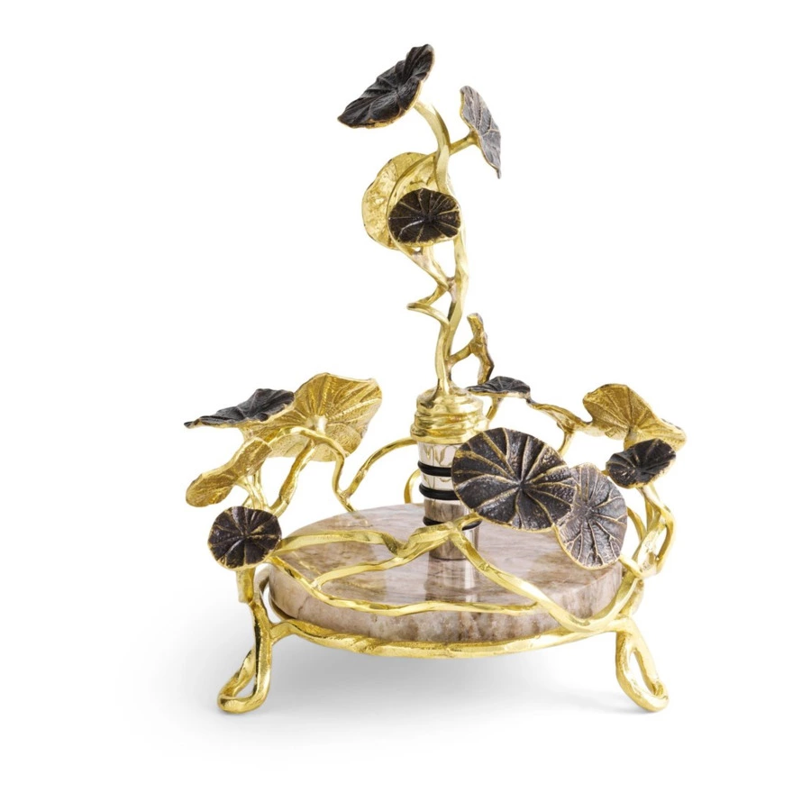 Набор подставка и стоппер для бутылки Michael Aram Michael Aram Сад Моне 15 см, сталь нержавеющая