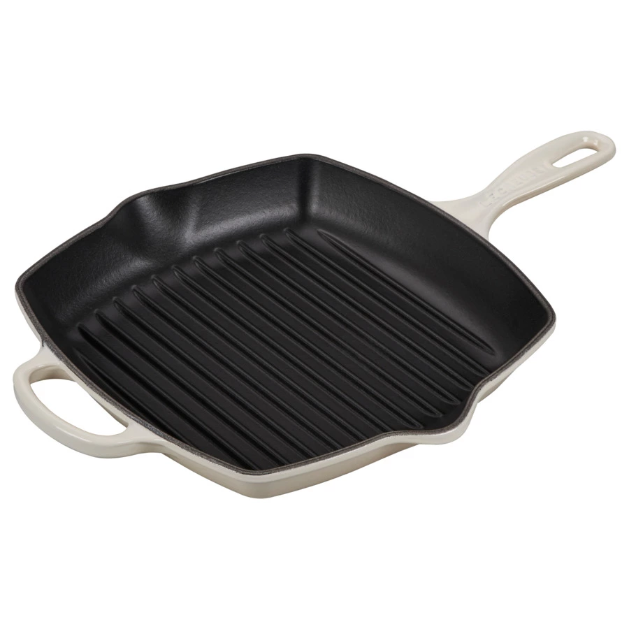 Сковорода-гриль квадратная Le Creuset 26х26 см, меренга, чугун
