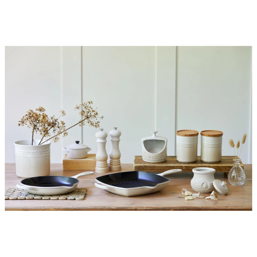 Сковорода-гриль квадратная Le Creuset 26х26 см, меренга, чугун