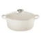 Кастрюля круглая с крышкой Le Creuset, 26см, меренга, чугун