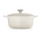 Кастрюля круглая с крышкой Le Creuset, 26см, меренга, чугун