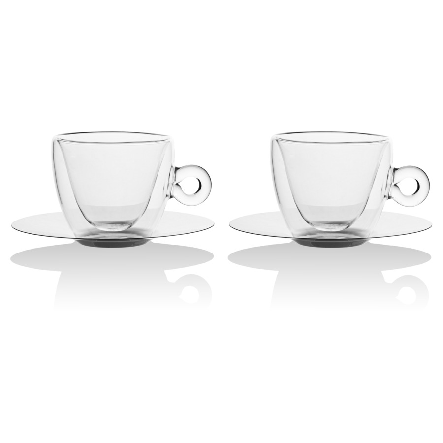 Набор чашек чайных с блюдцами Luigi Bormioli 300 мл, 4 предмета, п/к набор чашек чайных герб ложки из серебра 4 предмета