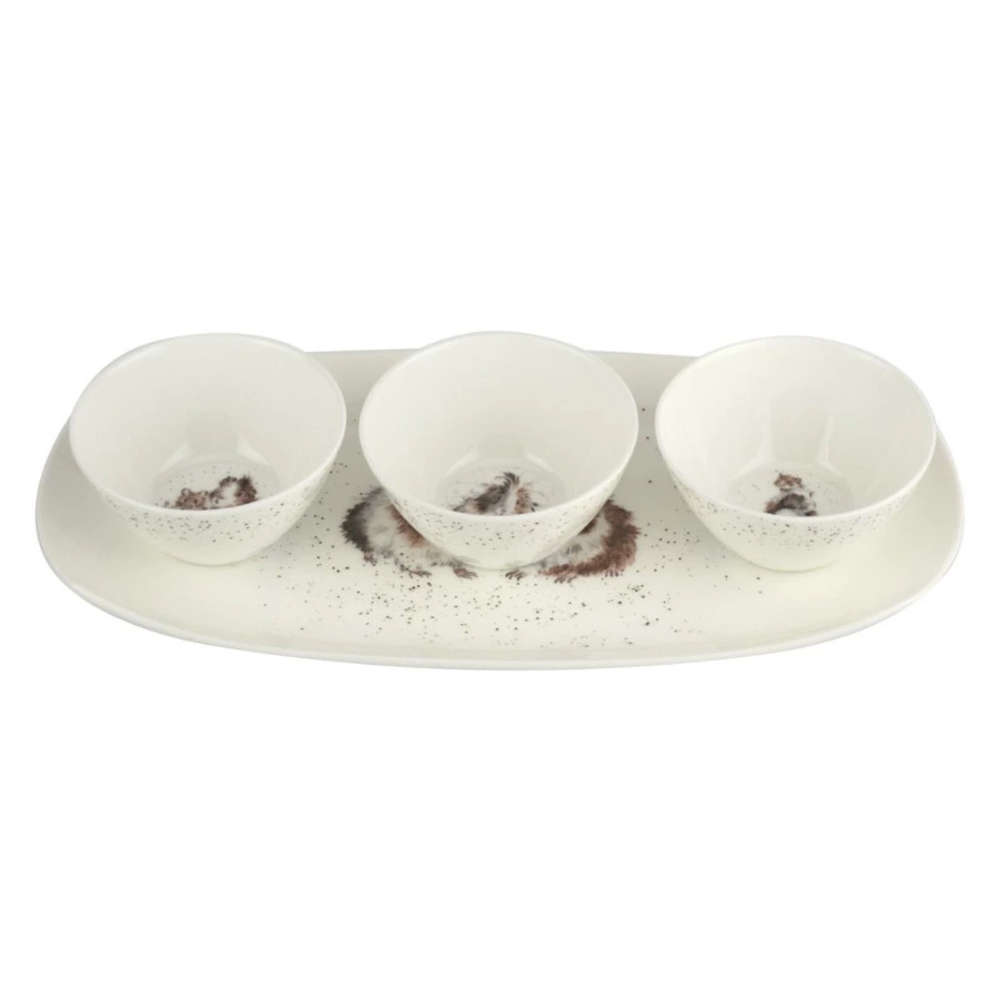 Набор из 3 салатников на подносе Royal Worcester Забавная фауна Морские свинки, 30x15 см