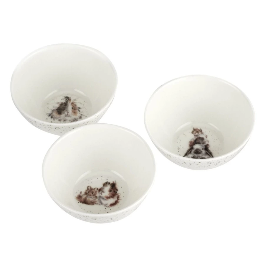 Набор из 3 салатников на подносе Royal Worcester Забавная фауна Морские свинки, 30x15 см