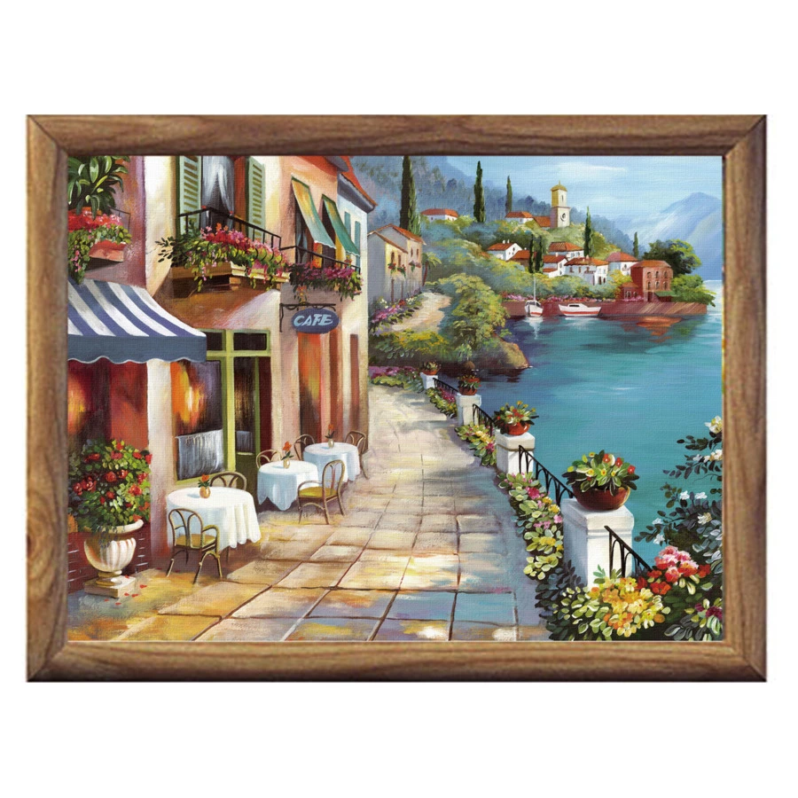 Поднос на подушке Genlex Кафе у моря 40х30х6см