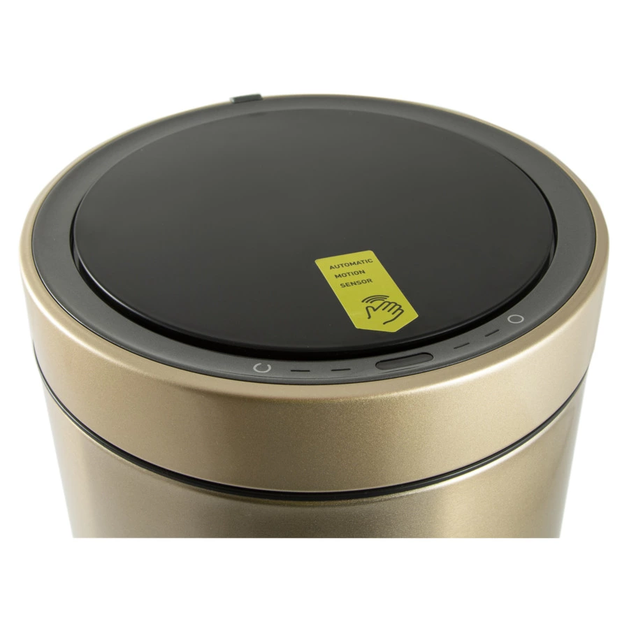 Ведро для мусора сенсорное ЕКО Docomo X 12 л, сталь нержавеющая, шампань
