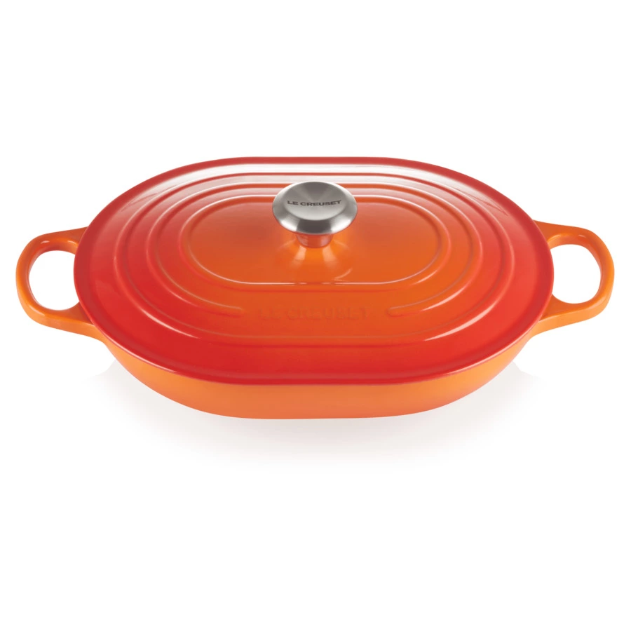 Кастрюля низкая с ручкой Le Creuset Oblong 31см, огненная лава, чугун