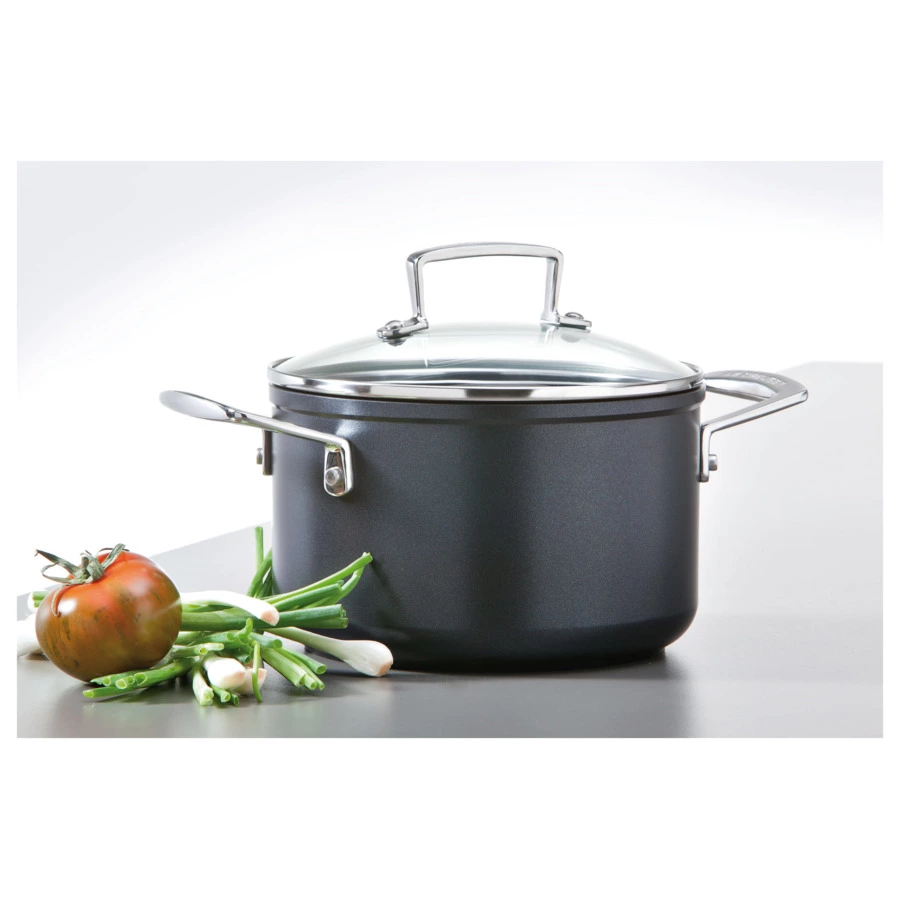 Кастрюля со стеклянной крышкой Le Creuse 18см, алюминий кованый