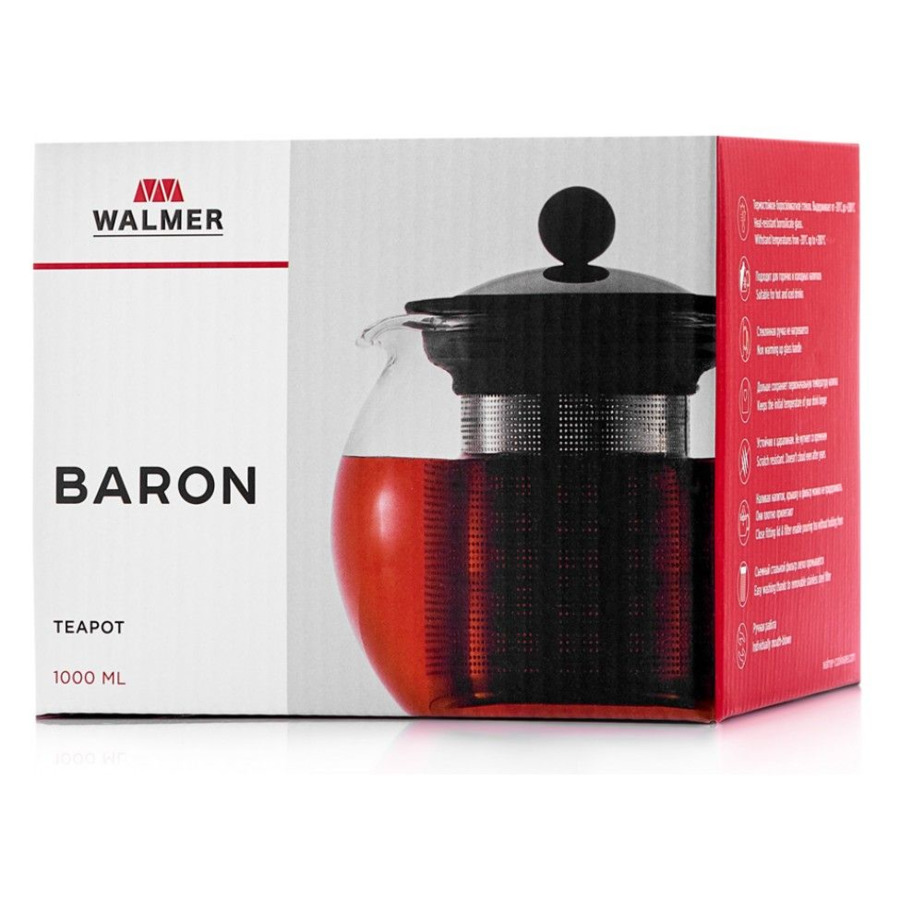 Чайник заварочный WALMER Baron 1л, черный