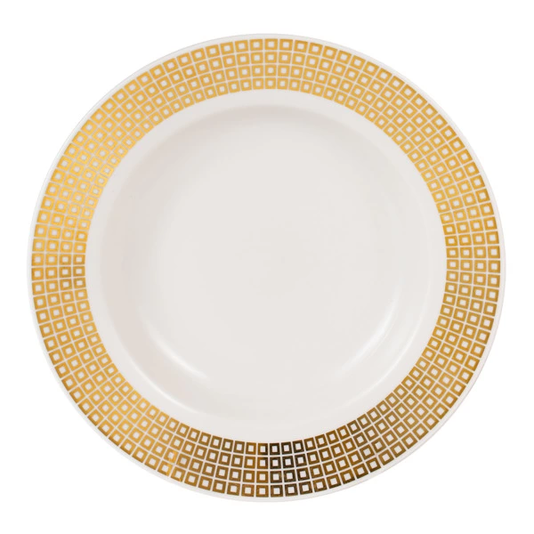 Тарелка глубокая ИФЗ Зазеркалье Квадраты 22 см, фарфор твердый