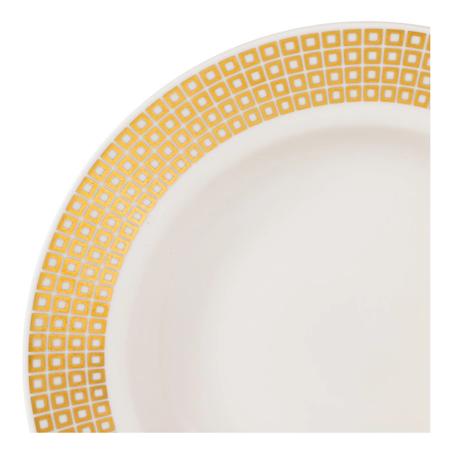 Тарелка глубокая ИФЗ Зазеркалье Квадраты 22 см, фарфор твердый