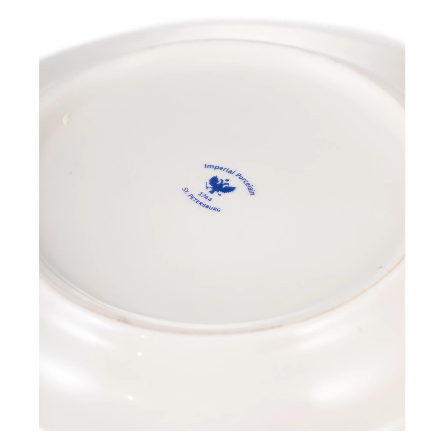 Тарелка глубокая ИФЗ Зазеркалье Квадраты 22 см, фарфор твердый