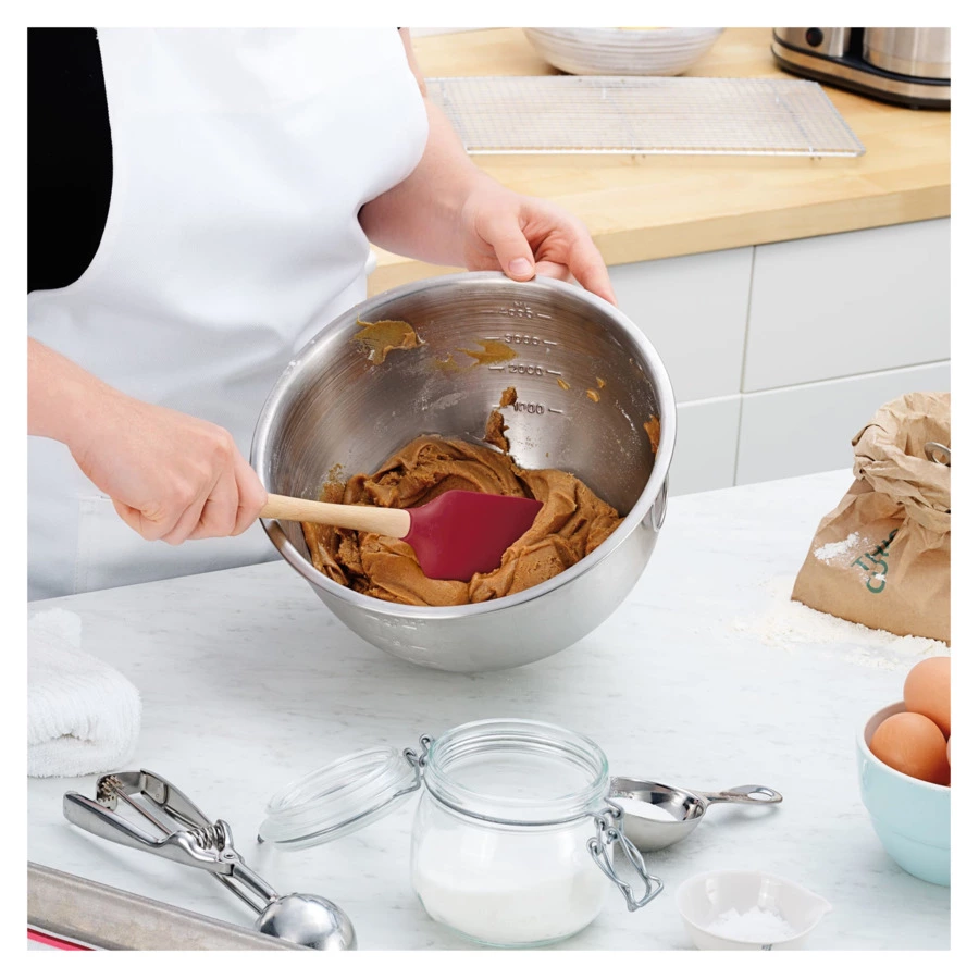 Лопатка со стальной рукоятью Tovolo 32 см, силикон, стальная ручка, красная