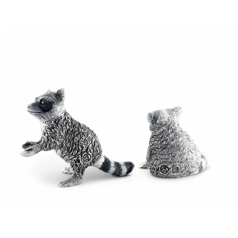 Набор для соли и перца Vagabond House Лесные истории Еноты, олово