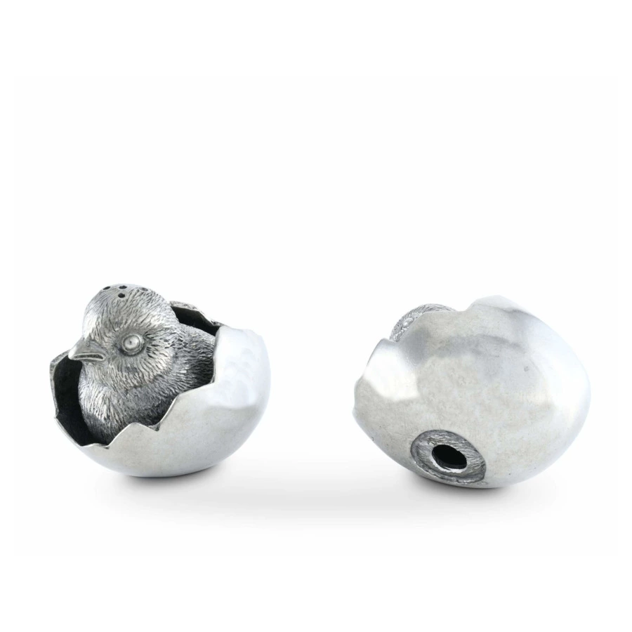 Набор для соли и перца Vagabond House Садовые друзья Цыплята, олово