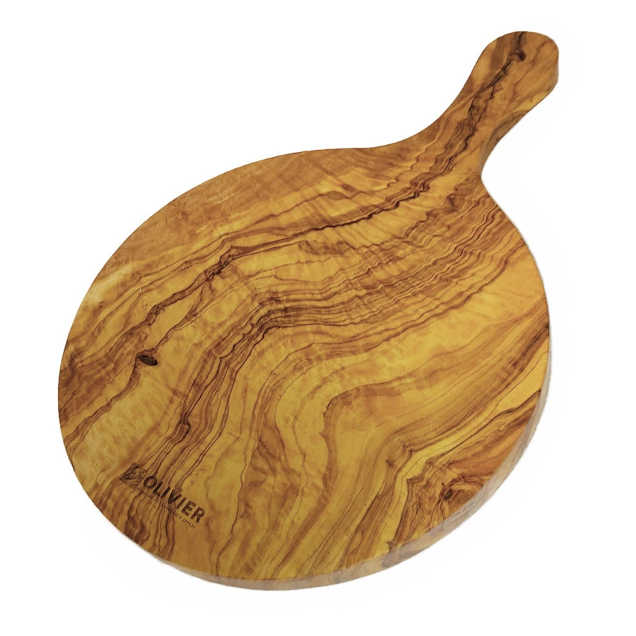 Доска круглая с ручкой Olivier 37см, оливковое дерево