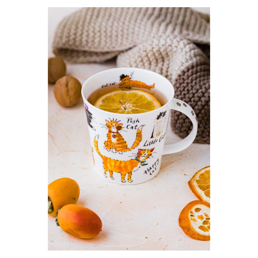 Кружка Dunoon Жизнь кошек Кернгорм 480 мл, фарфор костяной