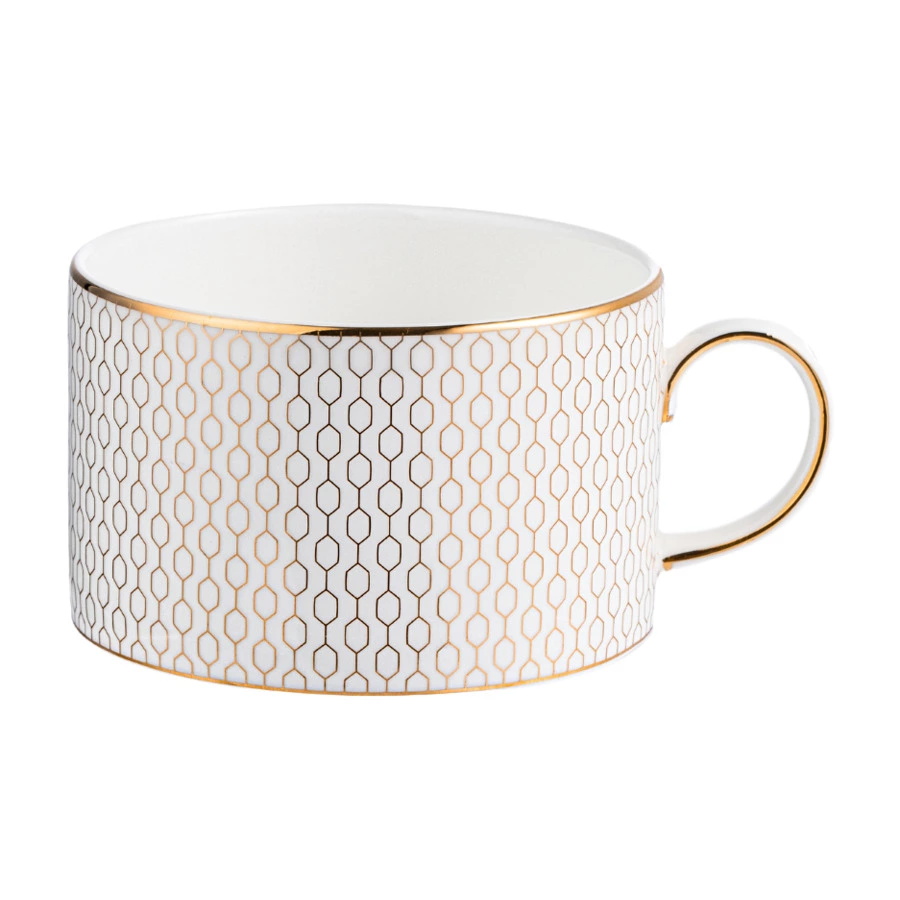 Чашка чайная с блюдцем Wedgwood Джио Голд 220 мл, фарфор