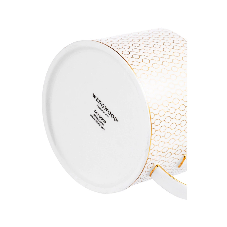 Чашка чайная с блюдцем Wedgwood Джио Голд 220 мл, фарфор