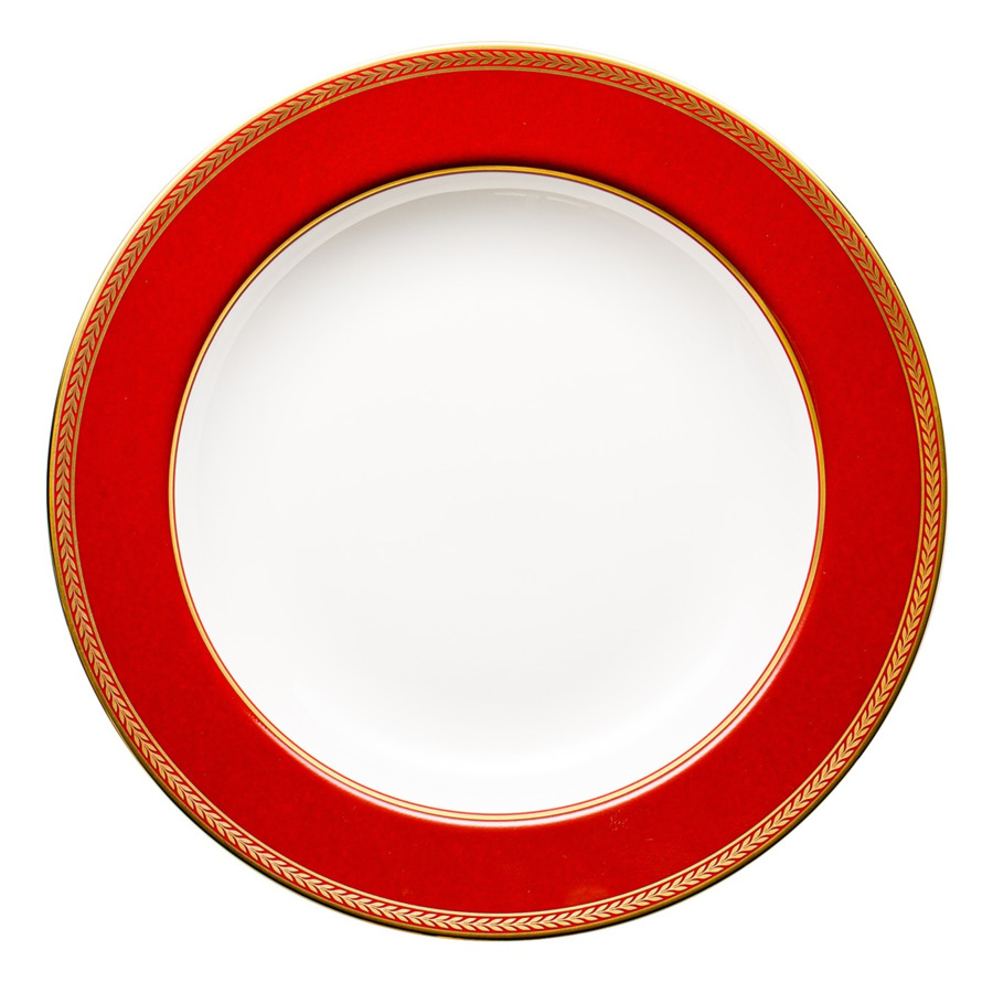 Тарелка суповая Wedgwood Ренессанс 23 см, фарфор, красная