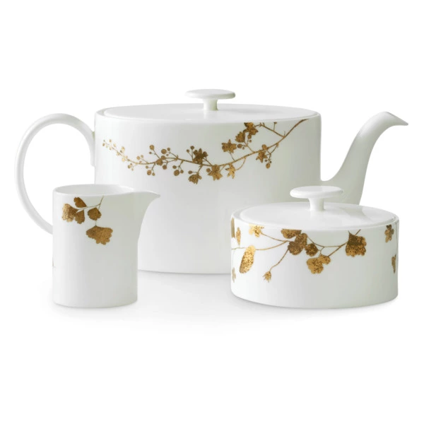Набор из чайника, сахарницы и молочника Wedgwood Вера Ванг Сад, фарфор костяной