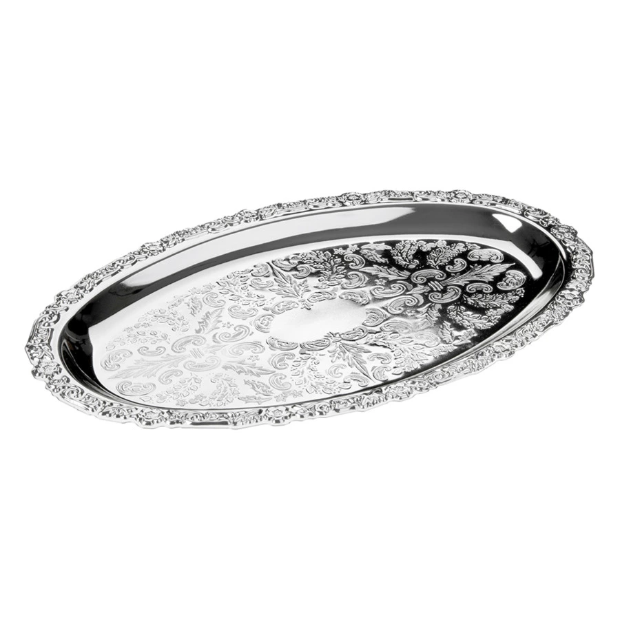 Поднос овальный Queen Anne 23x15см, сталь, посеребрение
